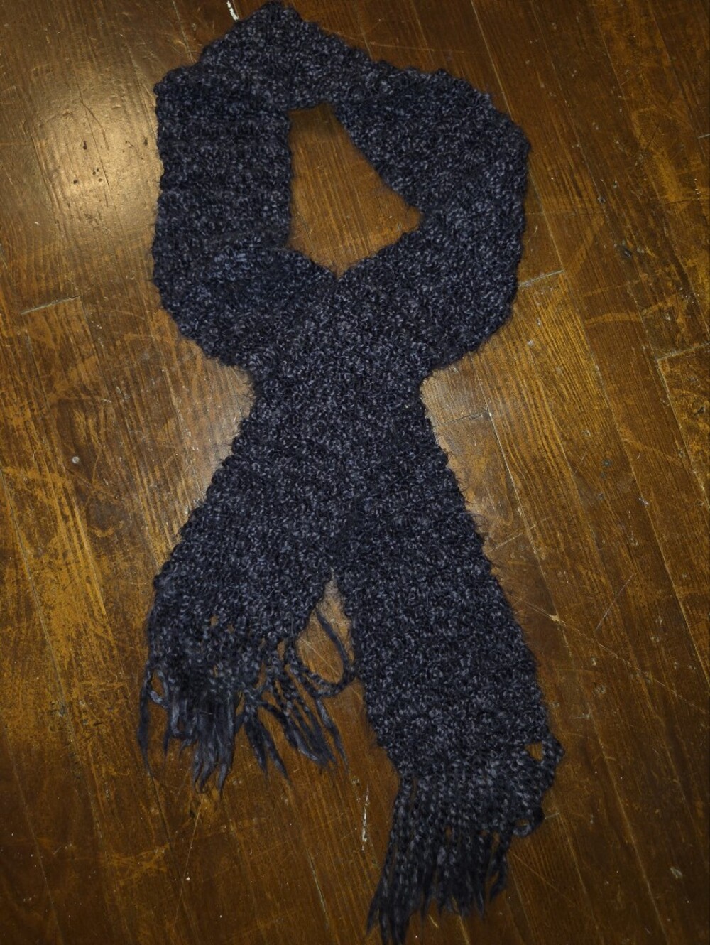 Deep Purple Knit Scarf - Women's Winter Accessory